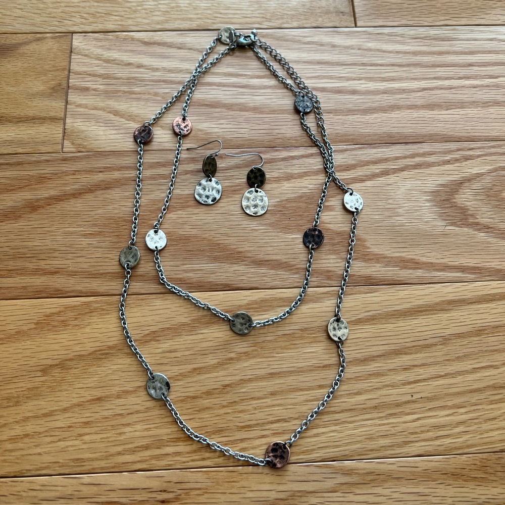 Premier Designs Disc Necklace and Earrings Set